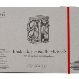Vázlattömb - SMLT Sketch authenticbook - Bristol, 185gr, 18 lapos, 17,6x24,5cm