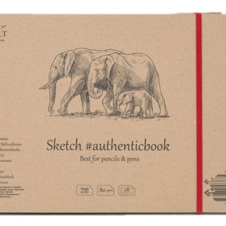 Vázlattömb - SMLT Sketch authenticbook - Natúr, 28 lapos, 17,6x24,5cm