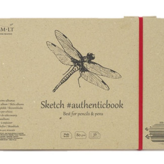 Vázlattömb - SMLT Sketch authenticbook - Krémszínű, 80gr, 36 lapos, 17,6x24,5cm