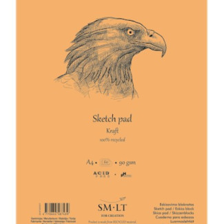 Vázlattömb - SMLT Sketch Pad - Kraft 90gr, 60 lapos A5