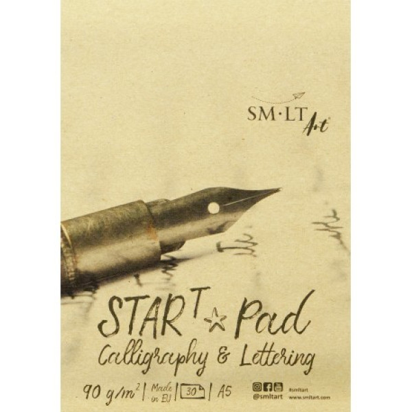 Kalligráfia tömb, Pontozott - SMLT Start Pad, Calligraphia - Lettering, 90gr 30 lapos A5