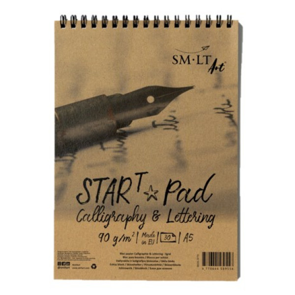 Kalligráfia tömb, Vonalazott - SMLT Start Pad, Calligraphia - Lettering, 90gr 30 lapos A5 spirálos Kalligráfia tömb, Vonalazott - SMLT Start Pad, Calligraphia - Lettering, 90gr 30 lapos A5 spirálos