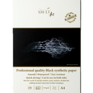 SMLT Szintetikus Rajztömb 155g 10 lapos - Fekete, A5