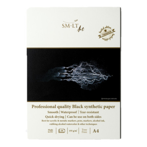 SMLT Szintetikus Rajztömb 155g 10 lapos - Fekete, A5 SMLT Szintetikus Rajztömb 155g 10 lapos - Fekete, A5
