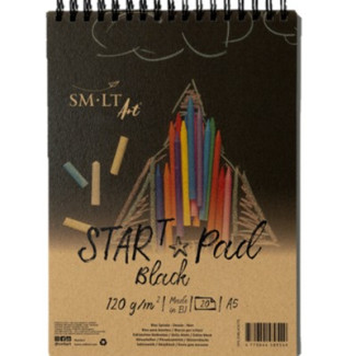 Pasztelltömb - SMLT START PAD Fekete, 120gr, 20 lapos A5 spirálos