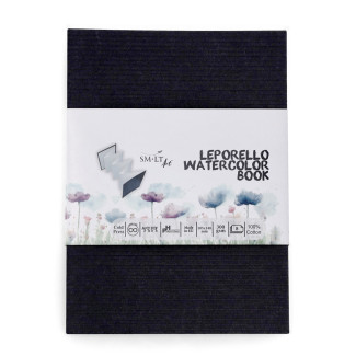 Akvarell leporelló - SMLT Watercolor 300gr, 100% pamut - Keményborítós A6 (148x105 mm)