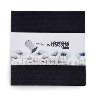 Akvarell leporelló - SMLT Watercolor 300gr, 100% pamut - Keményborítós négyzetalakú, 140 x 140 mm