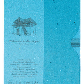 Akvarelltömb - SMLT Watercolor authenticpad in folder, A/4, 280g, 35 lapos