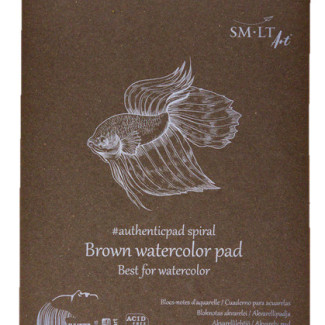 Vázlattömb - SMLT Black watercolor authenticpad, spirálos, mikroperforált - fekete, 300gr, 20 lapos A4