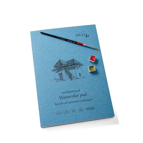 Akvarelltömb - SMLT Watercolor Authenticpad A4 280g 35 lapos, ragasztott Akvarelltömb - SMLT Watercolor Authenticpad A4 280g 35 lapos, ragasztott