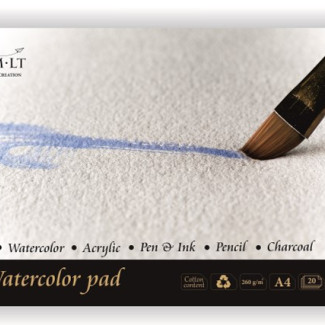 Akvarelltömb - SMLT Watercolor 260gr, 20 lapos művésztömb A4