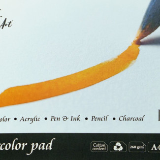 Akvarelltömb - SMLT Watercolor 260gr, 20 lapos művésztömb - Melegen préselt - A4