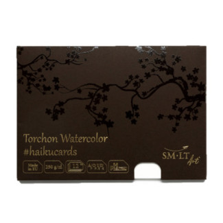 Akvarell festőkártyák dobozban - SMLT Torchon Watercolor Cotton haikucards - 250gr, 12 lapos, A5