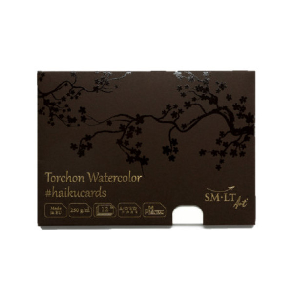 Akvarell festőkártyák dobozban - SMLT Torchon Watercolor Cotton haikucards - 250gr, 12 lapos, A5