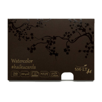 Akvarell festőkártyák dobozban - SMLT Watercolor Cotton haikucards - 300gr, 12 lapos, A5