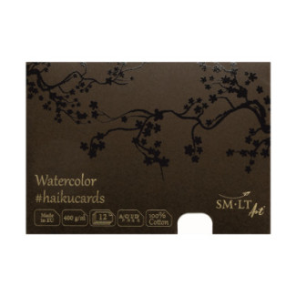 Akvarell festőkártyák dobozban - SMLT Watercolor Cotton haikucards - 400gr, 12 lapos, A5