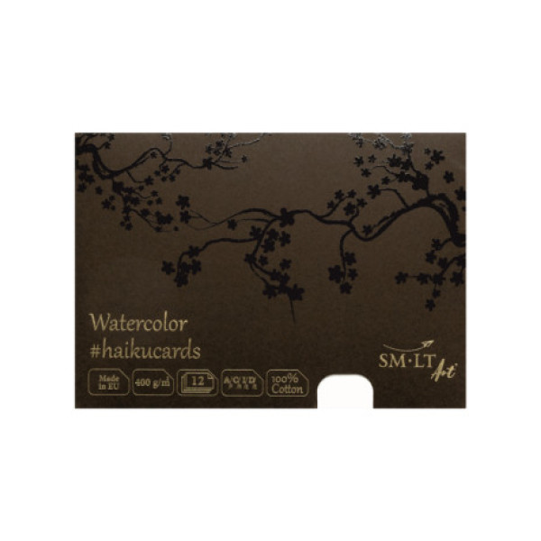 Akvarell festőkártyák dobozban - SMLT Watercolor Cotton haikucards - 400gr, 12 lapos, A5