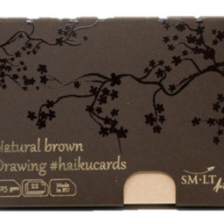 Natúr barna kártyák dobozban - SMLT Natural brown haikucards - 325gr, 22 lapos, 14,7x10,6cm