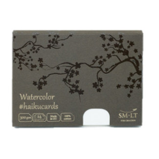 Akvarell festőkártyák dobozban - SMLT Watercolor Cotton haikucards - 300gr, 24 lapos, 14,7x10,6cm