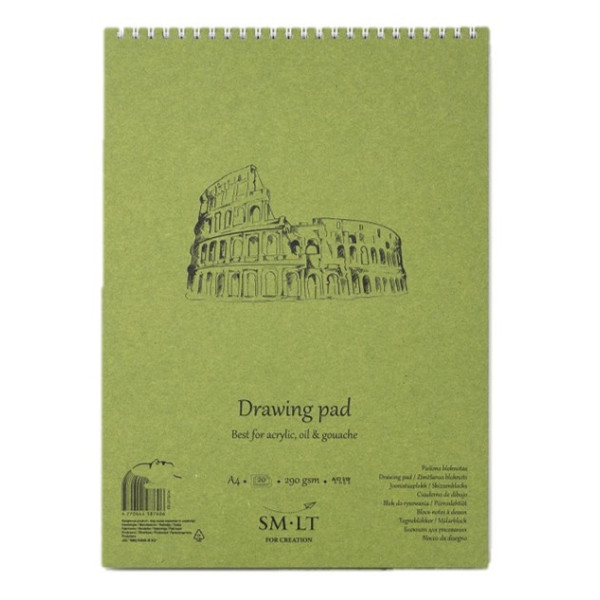 Akriltömb - SMLT Drawing Pad - Fehér, 290gr, 20 lapos A4