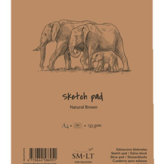 Vázlattömb - SMLT Sketch Pad - Natúr barna, 135 gr, 80 lapos A4