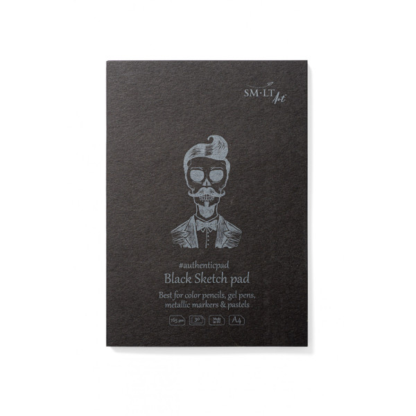 Pasztelltömb, fekete - SMLT Black Sketch Pad Authenticpad 165gr - 30 lapos A4, ragasztott Pasztelltömb, fekete - SMLT Black Sketch Pad Authenticpad 165gr - 30 lapos A4, ragasztott