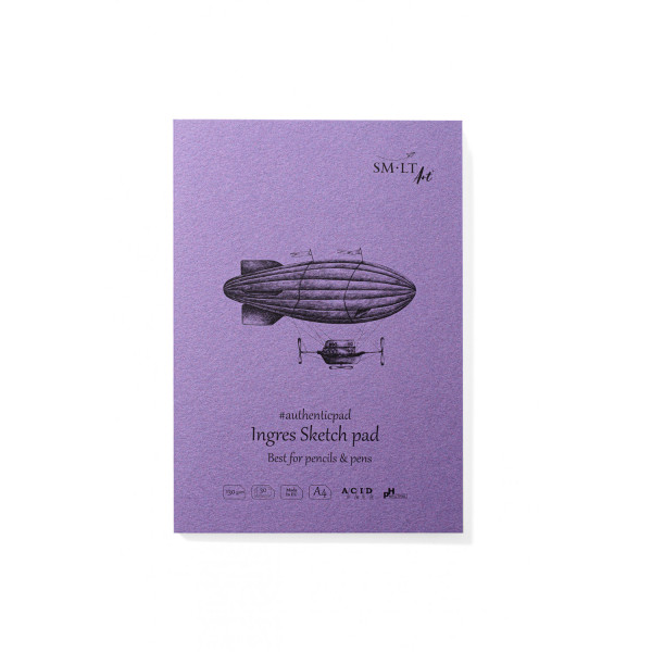 Vázlattömb - SMLT Ingres Sketch Pad Authenticpad 130gr, 30 lapos, A4, ragasztott Vázlattömb - SMLT Ingres Sketch Pad Authenticpad 130gr, 30 lapos, A4, ragasztott