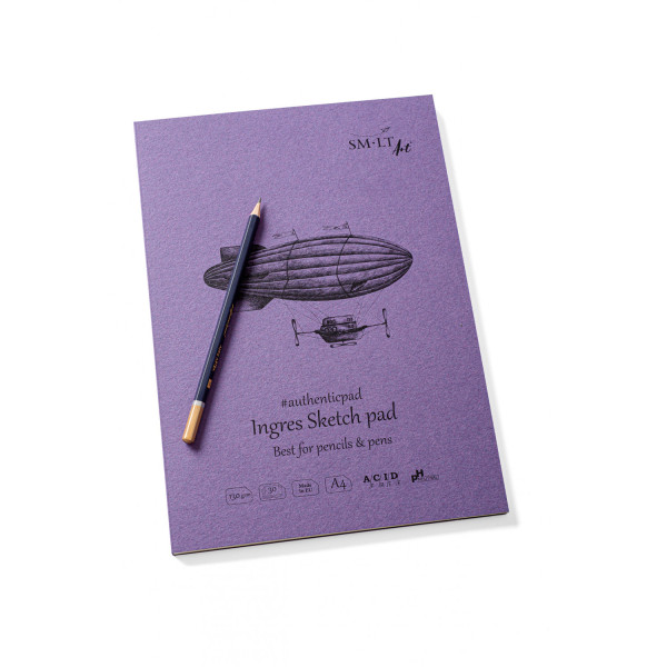 Vázlattömb - SMLT Ingres Sketch Pad Authenticpad 130gr, 30 lapos, A4, ragasztott Vázlattömb - SMLT Ingres Sketch Pad Authenticpad 130gr, 30 lapos, A4, ragasztott