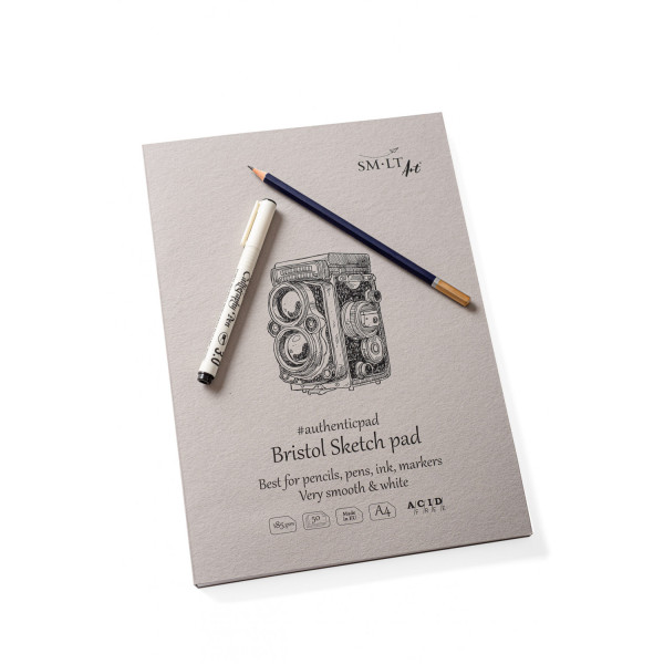 Vázlattömb - SMLT Bristol Authenticpad - 185gr 50 lapos A4, ragasztott Vázlattömb - SMLT Bristol Authenticpad - 185gr 50 lapos A4, ragasztott