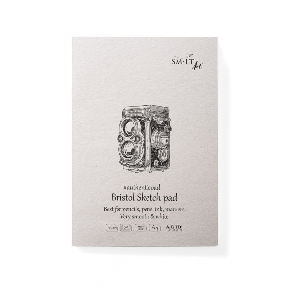 Vázlattömb - SMLT Bristol Authenticpad - 185gr 50 lapos A4, ragasztott Vázlattömb - SMLT Bristol Authenticpad - 185gr 50 lapos A4, ragasztott