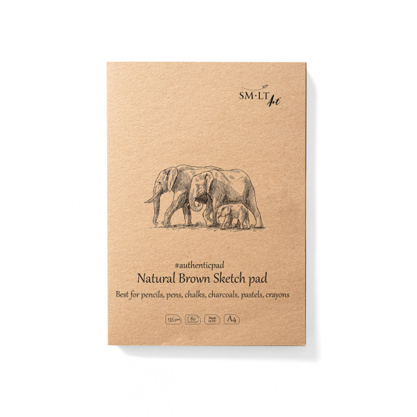 Vázlattömb - SMLT Sketch Pad Authenticpad - Natúr barna, 135 gr, 80 lapos A4, ragasztott Vázlattömb - SMLT Sketch Pad Authenticpad - Natúr barna, 135 gr, 80 lapos A4, ragasztott