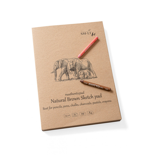 Vázlattömb - SMLT Sketch Pad Authenticpad - Natúr barna, 135 gr, 80 lapos A4, ragasztott Vázlattömb - SMLT Sketch Pad Authenticpad - Natúr barna, 135 gr, 80 lapos A4, ragasztott