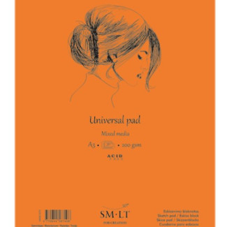 Vázlat- és festőtömb - SMLT Drawing authenticpad, spirálos, mikroperforált - Mixed Media, 200gr, 40 lapos A4