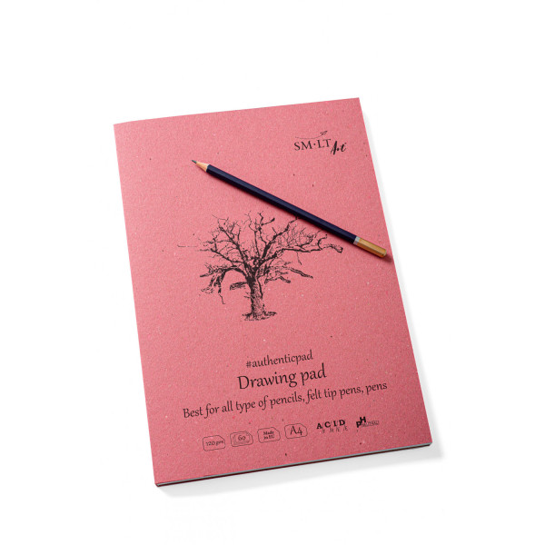 Rajztömb - SMLT Drawing Pad Authenticpad - Fehér, 120 gr, 60 lapos A4, ragasztott