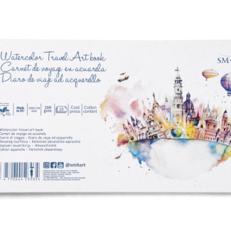 Akvarelltömb - SMLT Art Spirálos Akvarelltömb 260gr, 25 lapos - Travel Artbook 28x15 cm