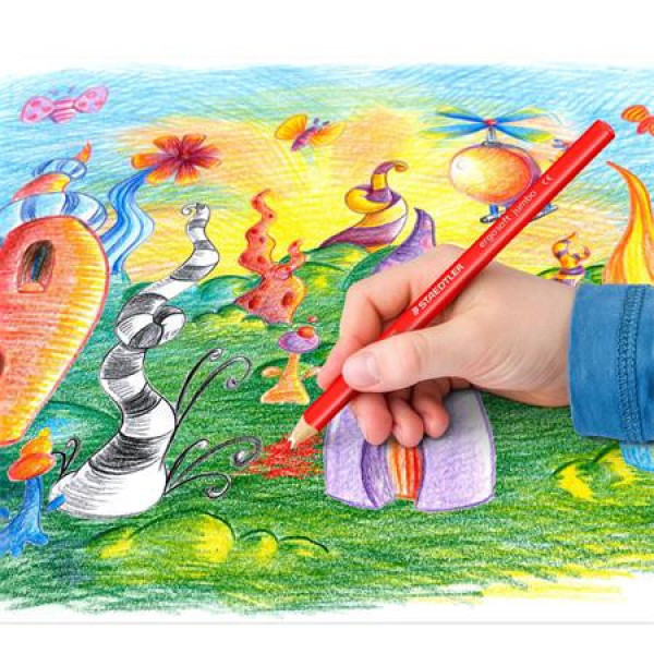 Színesceruza készlet, háromszögletű, vastag - STAEDTLER Ergo Soft Jumbo - 6 színű készlet, 3 éves kortól