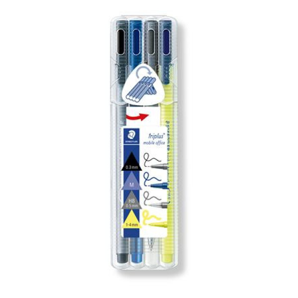 Írószerkészlet, 4 különböző írószer - STAEDTLER Triplus Multiset - 4 db-os készlet, 6 éves kortól