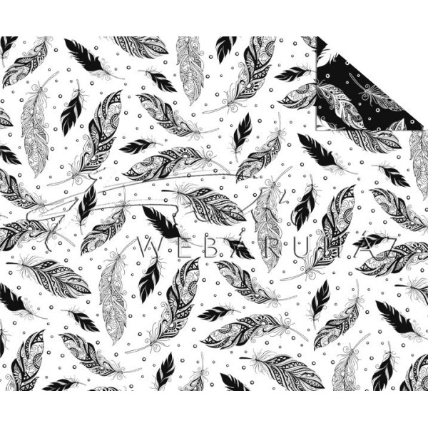 Kétoldalas mintás karton - Madár tollak, Színezhető mintás karton, 29,5x20cm