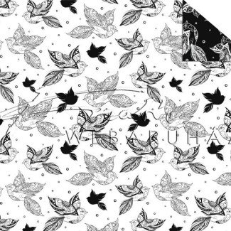 Kétoldalas mintás karton - Madarak és madár tollak, Színezhető mintás karton, 29,5x20cm