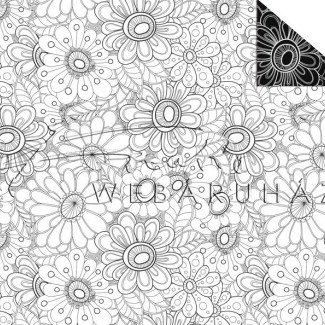 Kétoldalas mintás karton - Virágok, Színezhető mintás karton, kétoldalas, 29,5x20cm