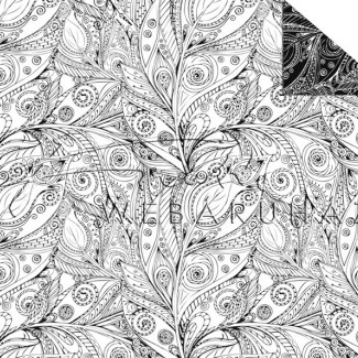 Kétoldalas mintás karton - Színezhető mintás karton - Népies virág motívumok