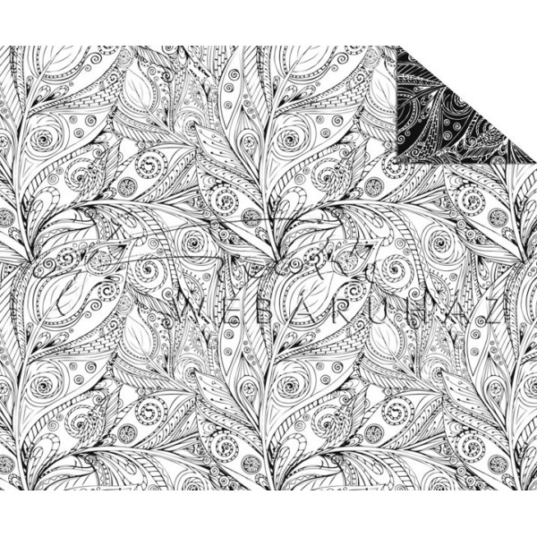 Kétoldalas mintás karton - Színezhető mintás karton - Népies virág motívumok