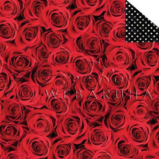 Kétoldalas mintás karton - "Klasszikus esküvő", vörös rózsa mintás karton, fotórealisztikus, 29,5x20cm, 1 lap