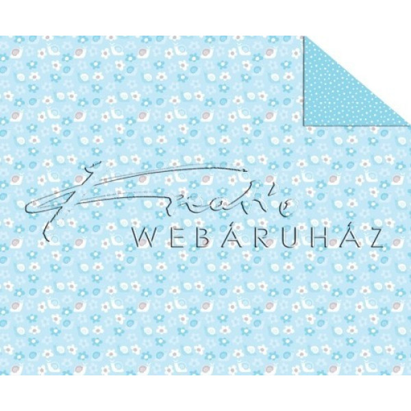 Kétoldalas mintás karton - Babaváró, kék Csiga-biga mintás karton, 1 lap