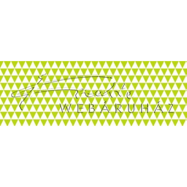 Happy Papír kétoldalas - világos/élénk zöld-fehér, geometrikus háromszögek mintás karton 29,5x20cm, 1 lap