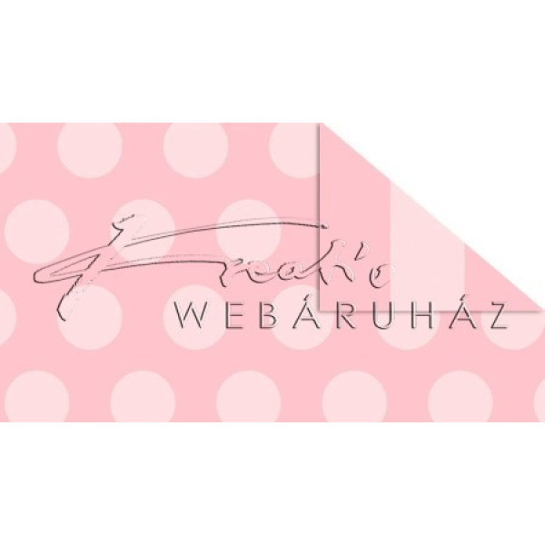 Happy Papír kétoldalas - Rózsaszín Polka pöttyös és csíkos mintás karton, A4, 1 lap