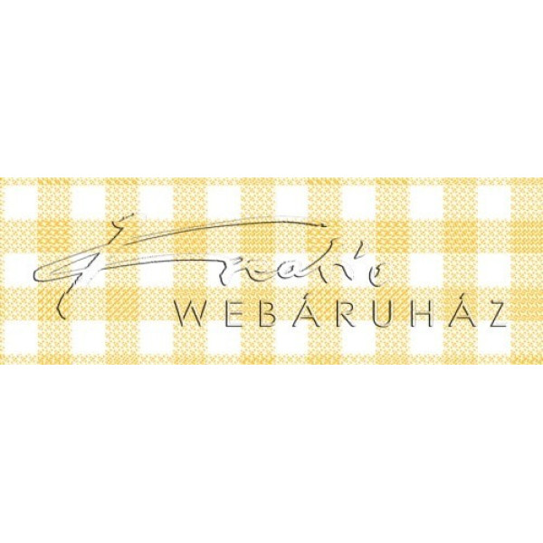 Happy Papír kétoldalas - "Kockás terítő", napsárga nagykocka mintás karton, 29,5x20cm, 1 lap