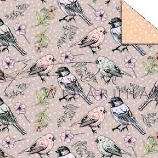 Kétoldalas mintás karton - Vintage madarak, karton 29,5x20cm