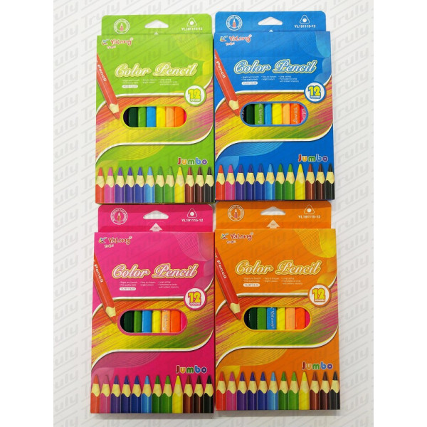 Színesceruza YALONG 12db Jumbo háromszögletű 