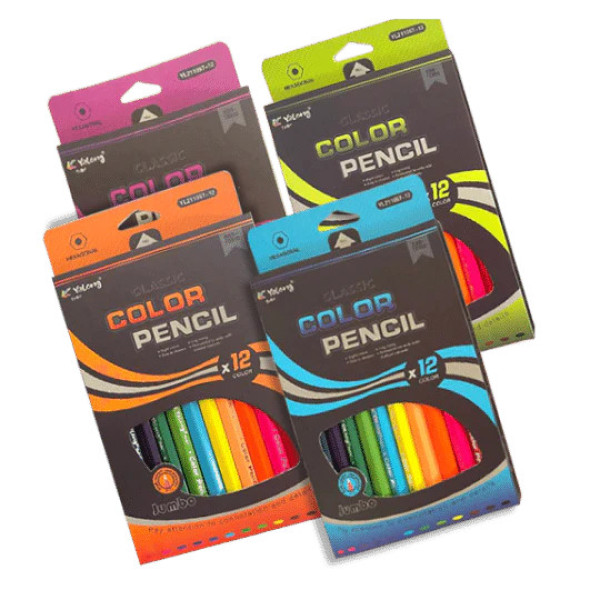 Színesceruza YALONG 12db Hatszögletű színesceruza készlet